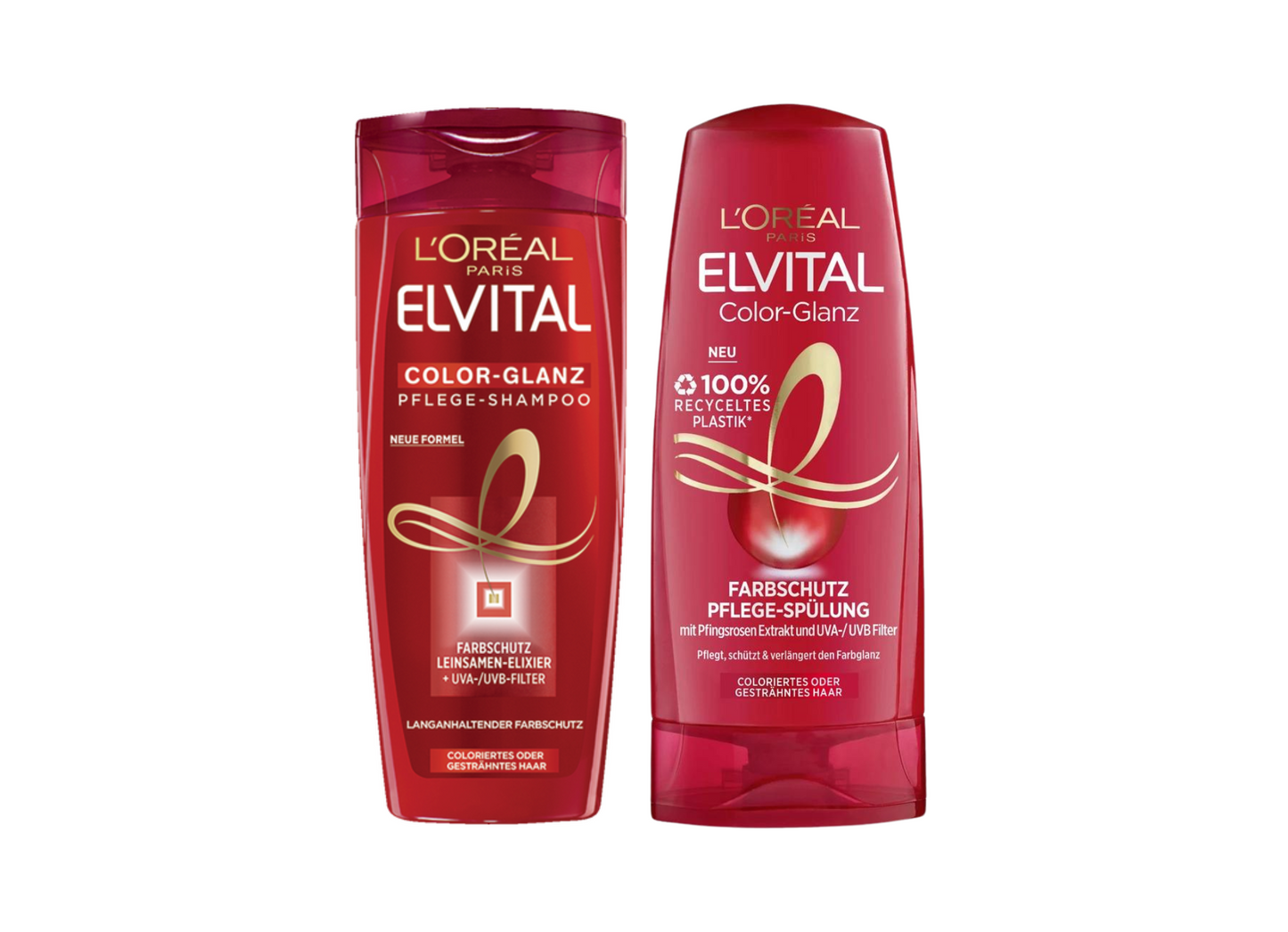 300er Pack L´Oréal Elvital Color Glanz Pflege-Shampoo und Spülung 50ml mini (28) (1Stk.0,99€)