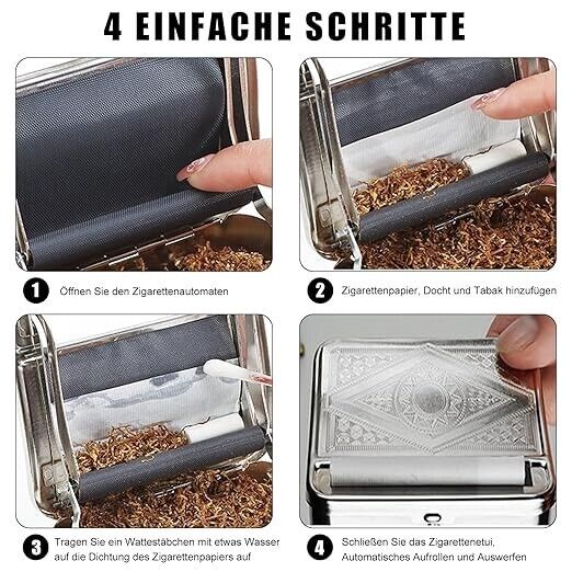 Halbautomatischer Zigarettenroller Silbrig verschiedene Muster