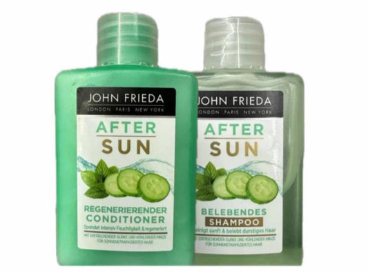 250er Pack John Frieda After Sun Regenerierender Conditioner und Shampoo 50 ml(1Stk.0,60€)
